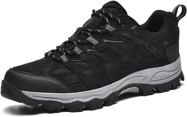 Men's Hiking Shoes Low-Top Trail Running Sneakers Breathable Mesh Travel Shoes Non-Slip Outdoor Trekking Boots