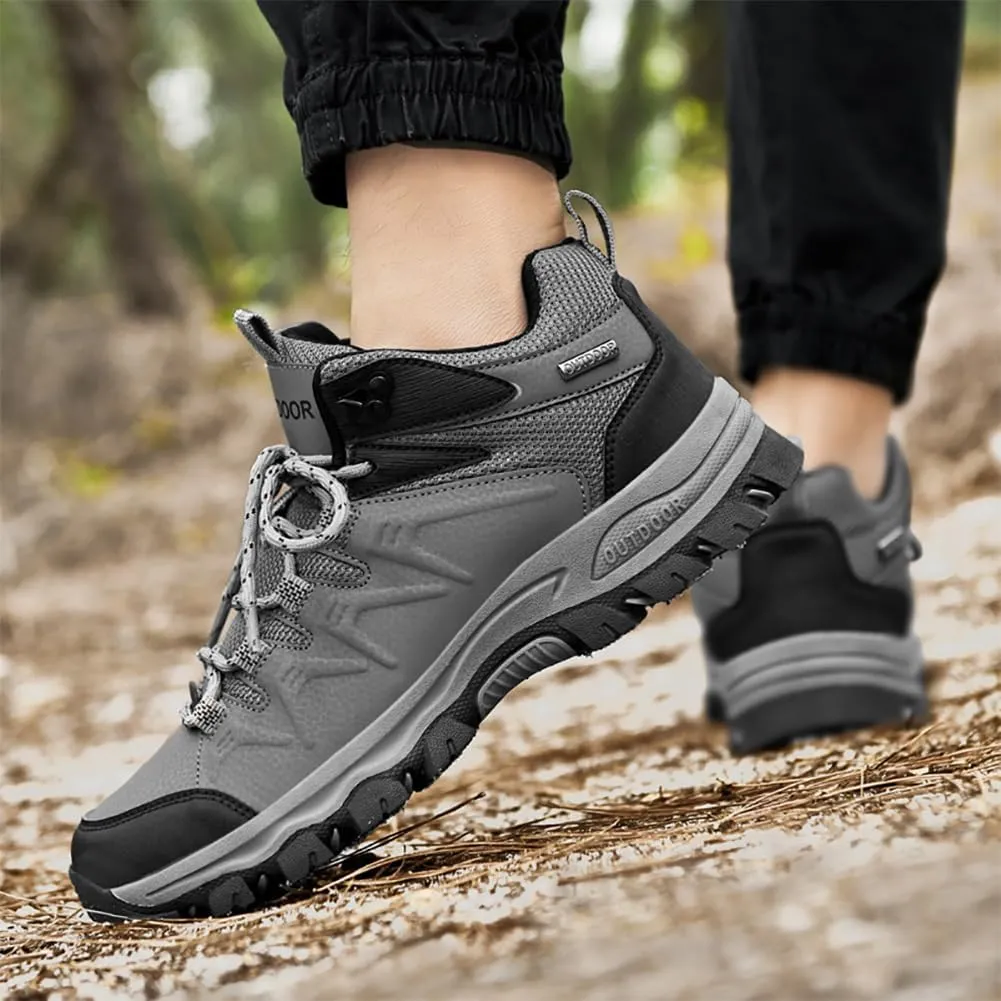 Men's Hiking Shoes Low-Top Trail Running Sneakers Breathable Mesh Travel Shoes Non-Slip Outdoor Trekking Boots