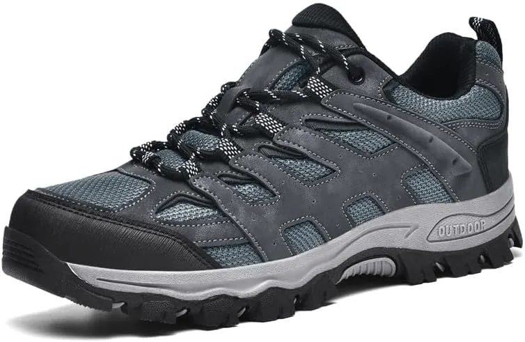 Men's Hiking Shoes Low-Top Trail Running Sneakers Breathable Mesh Travel Shoes Non-Slip Outdoor Trekking Boots