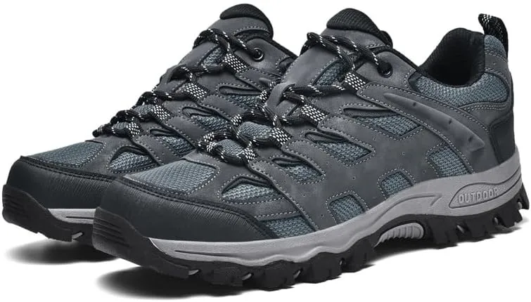 Men's Hiking Shoes Low-Top Trail Running Sneakers Breathable Mesh Travel Shoes Non-Slip Outdoor Trekking Boots