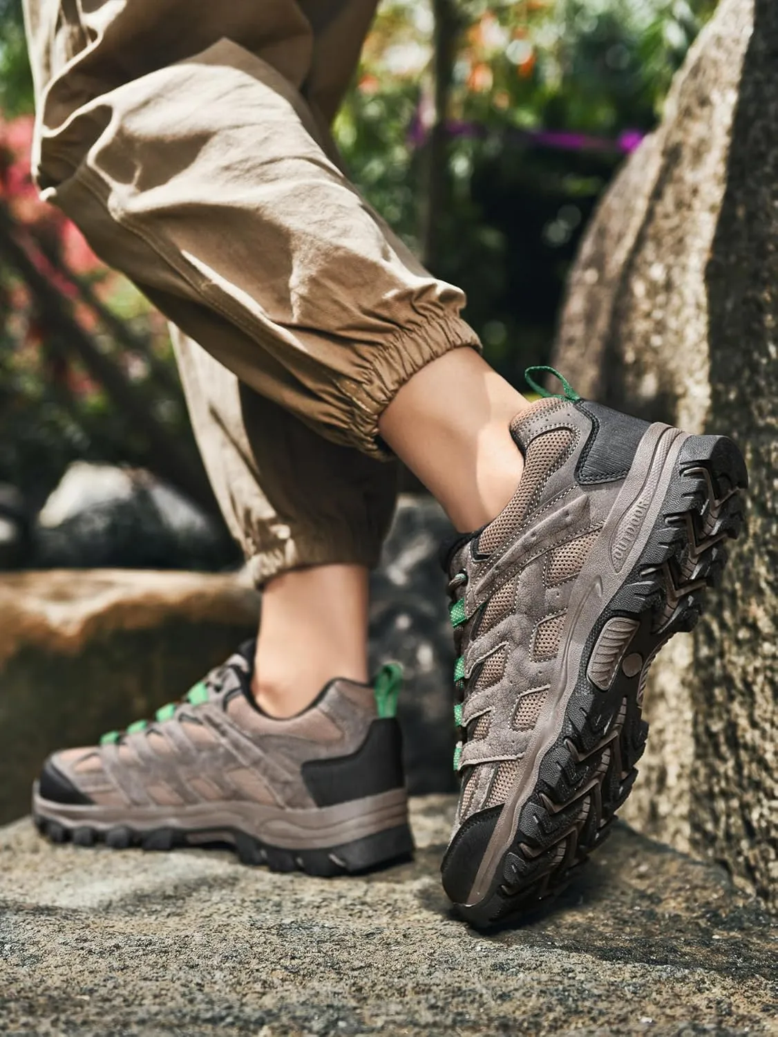 Men's Hiking Shoes Low-Top Trail Running Sneakers Breathable Mesh Travel Shoes Non-Slip Outdoor Trekking Boots
