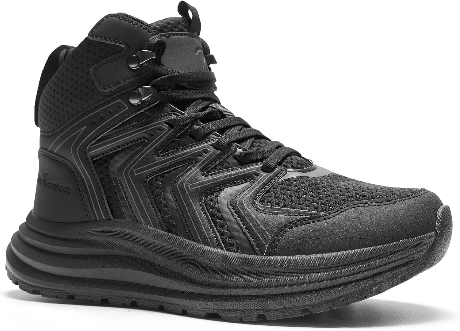Men's Orthopedic Mid Trekking Hiking Boots: Comfortable Plantar Fasciitis Ankle Support Work Walking Running Shoes, Orthotic Cushion Sport Gym Cross Training Trail Sneakers for Foot Heel Pain Relief