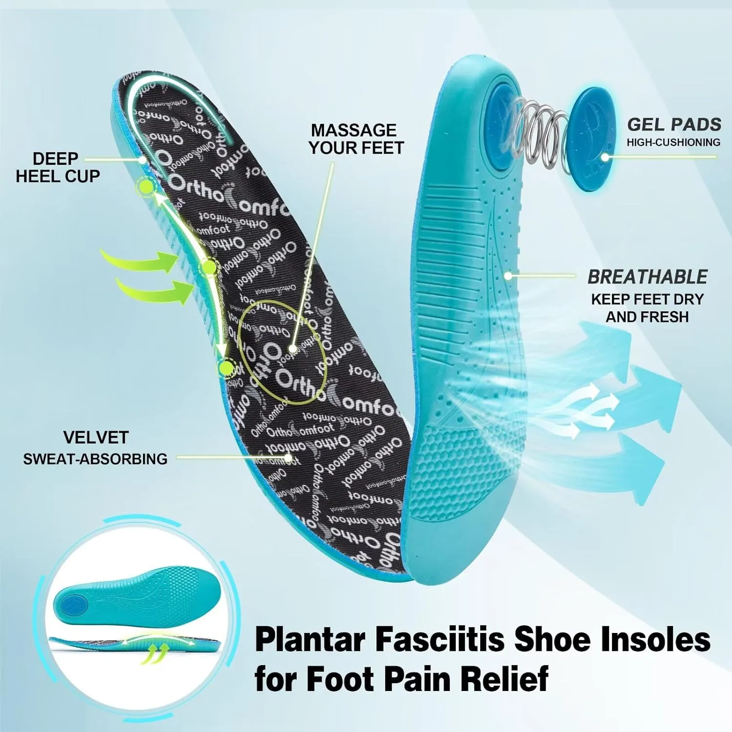 Men's Orthopedic Mid Trekking Hiking Boots: Comfortable Plantar Fasciitis Ankle Support Work Walking Running Shoes, Orthotic Cushion Sport Gym Cross Training Trail Sneakers for Foot Heel Pain Relief