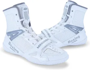 Men's Pro Boxing Shoes Breathable Wrestling Shoes Lightweight Training Shoe for Adult & Youth Men Women High Top Fitness Sneakers Non Slip Rubber Boots Deep Squat Combat Shoes