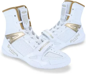 Men's Pro Boxing Shoes Breathable Wrestling Shoes Lightweight Training Shoe for Adult & Youth Men Women High Top Fitness Sneakers Non Slip Rubber Boots Deep Squat Combat Shoes