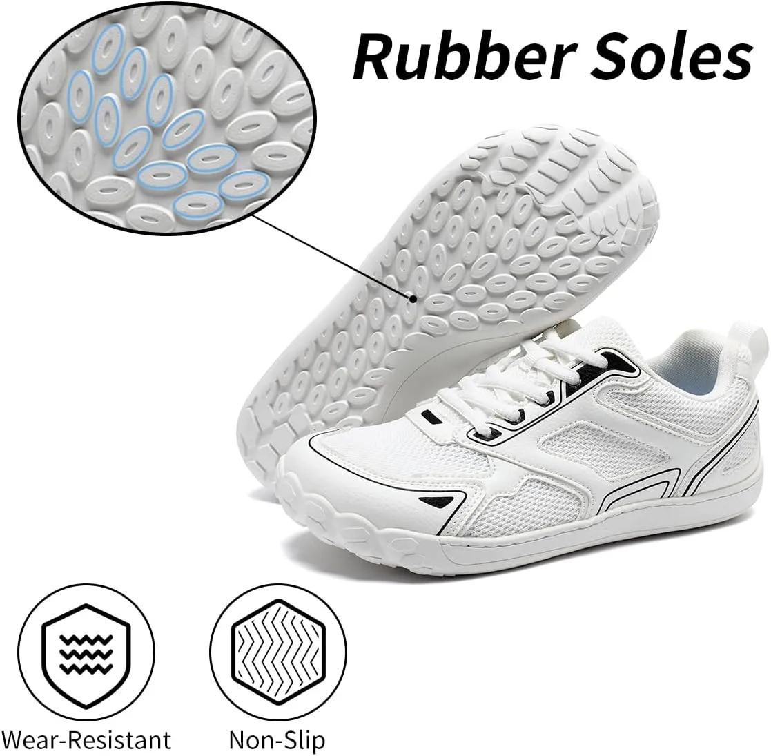 Men's Running Shoes Barefoot Shoes Training Wide Toe Low Top Slip On Casual Sports Walking Tennis Sneakers Zero Drop Sole Comfortable Fashion Sports Breathable