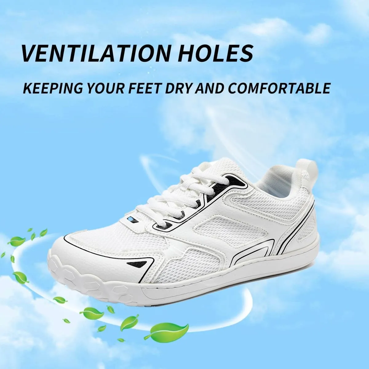 Men's Running Shoes Barefoot Shoes Training Wide Toe Low Top Slip On Casual Sports Walking Tennis Sneakers Zero Drop Sole Comfortable Fashion Sports Breathable