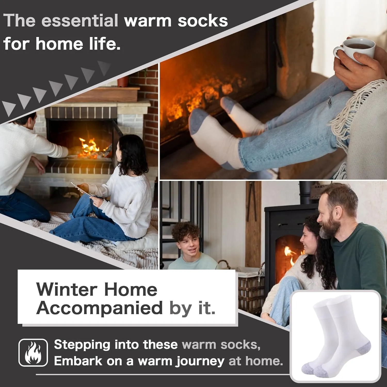Men's Ultra-Light Thermal Socks - Thin Warm Heat Socks with Self Heat Yarn, Great Gift