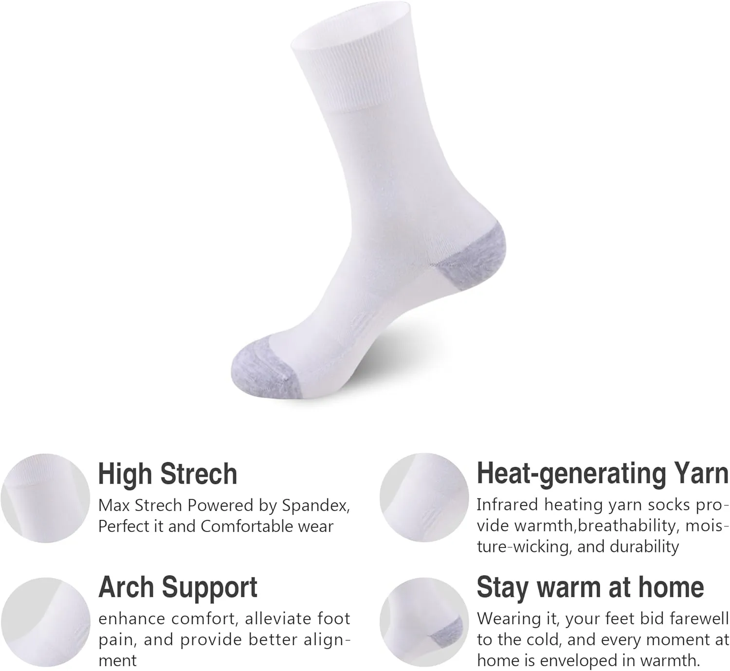 Men's Ultra-Light Thermal Socks - Thin Warm Heat Socks with Self Heat Yarn, Great Gift