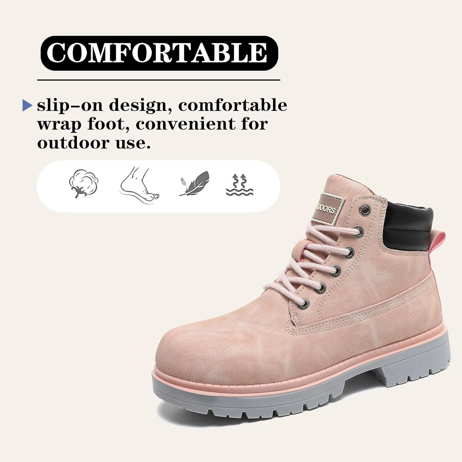 Men's Women's Hiking Boots Casual Chukka Boots Non Slip Outdoor Boot Waterproof Lightweight Ankle Boots Lace Up Walking Booties