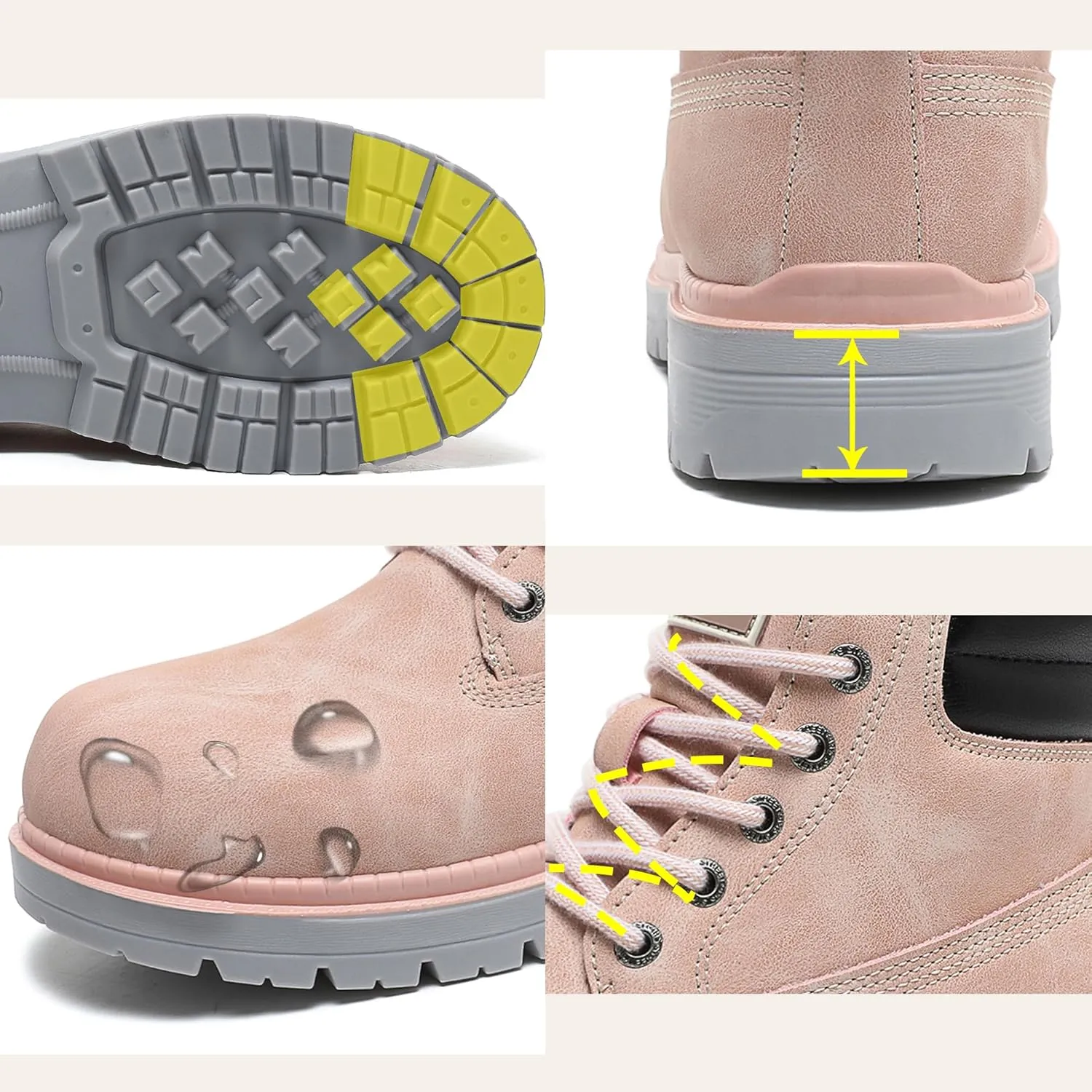 Men's Women's Hiking Boots Casual Chukka Boots Non Slip Outdoor Boot Waterproof Lightweight Ankle Boots Lace Up Walking Booties