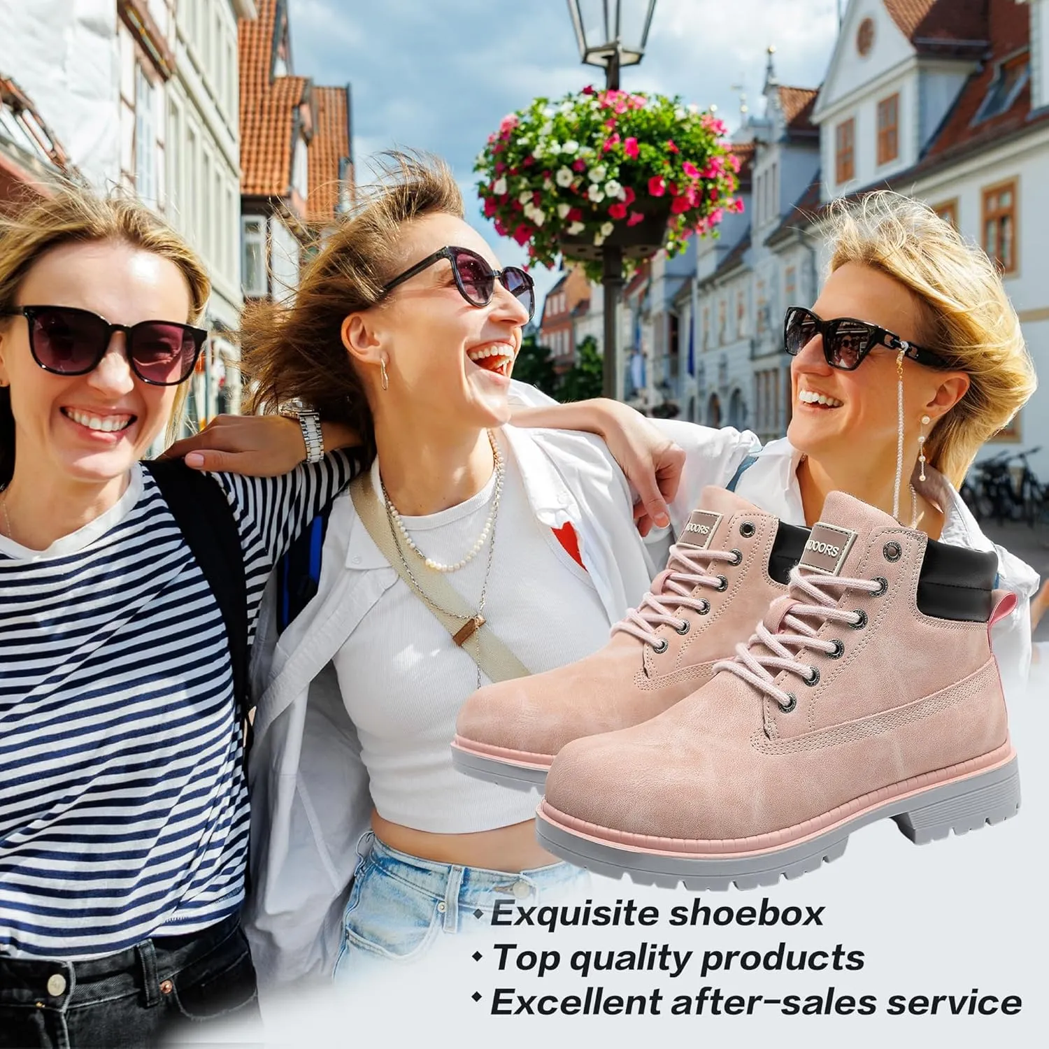 Men's Women's Hiking Boots Casual Chukka Boots Non Slip Outdoor Boot Waterproof Lightweight Ankle Boots Lace Up Walking Booties