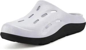Mens Womens Wide Width Recovery Sandals Sport Slides with Plantar Fasciitis Arch Support Orthotic Clogs Shoes Comfortable Thick Cushion Shower Slippers