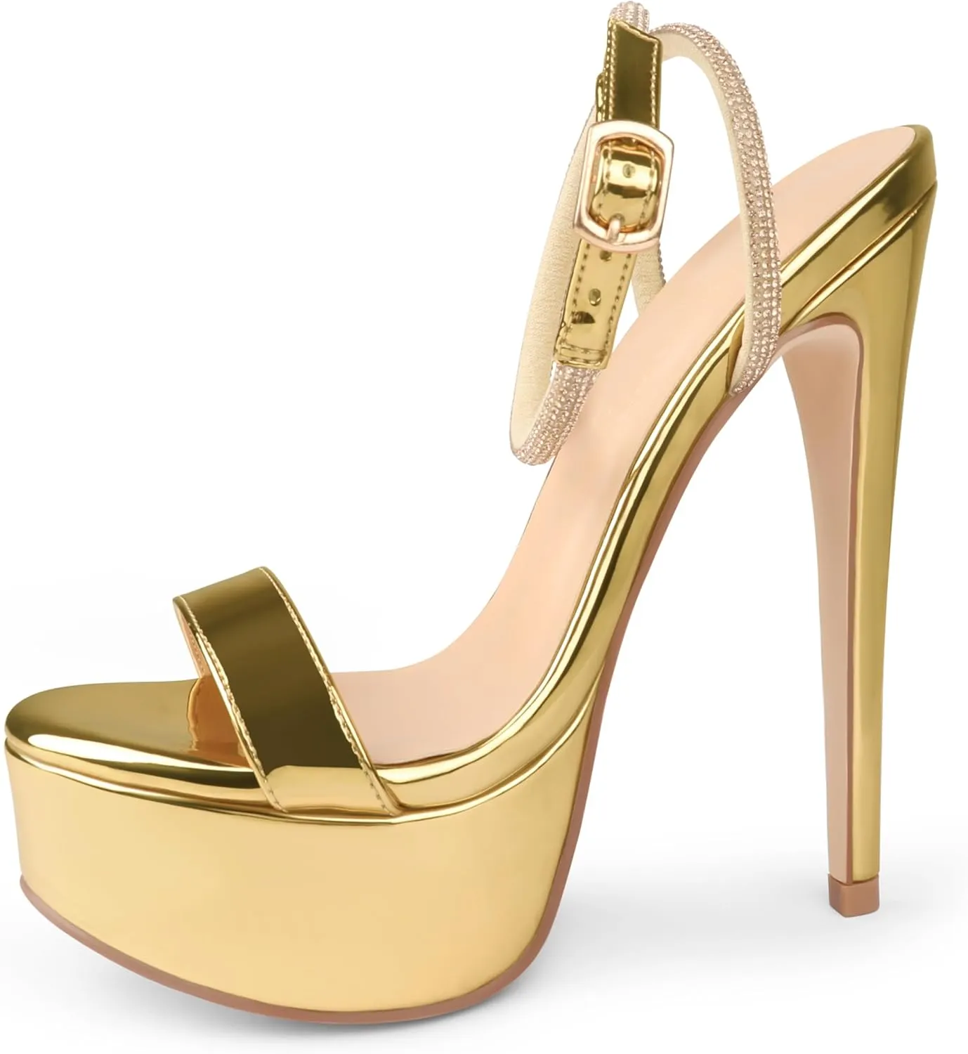 MERUMOTE Women's Platform Heels Sky High Heel Sandals Party Bridal Evening Shoes