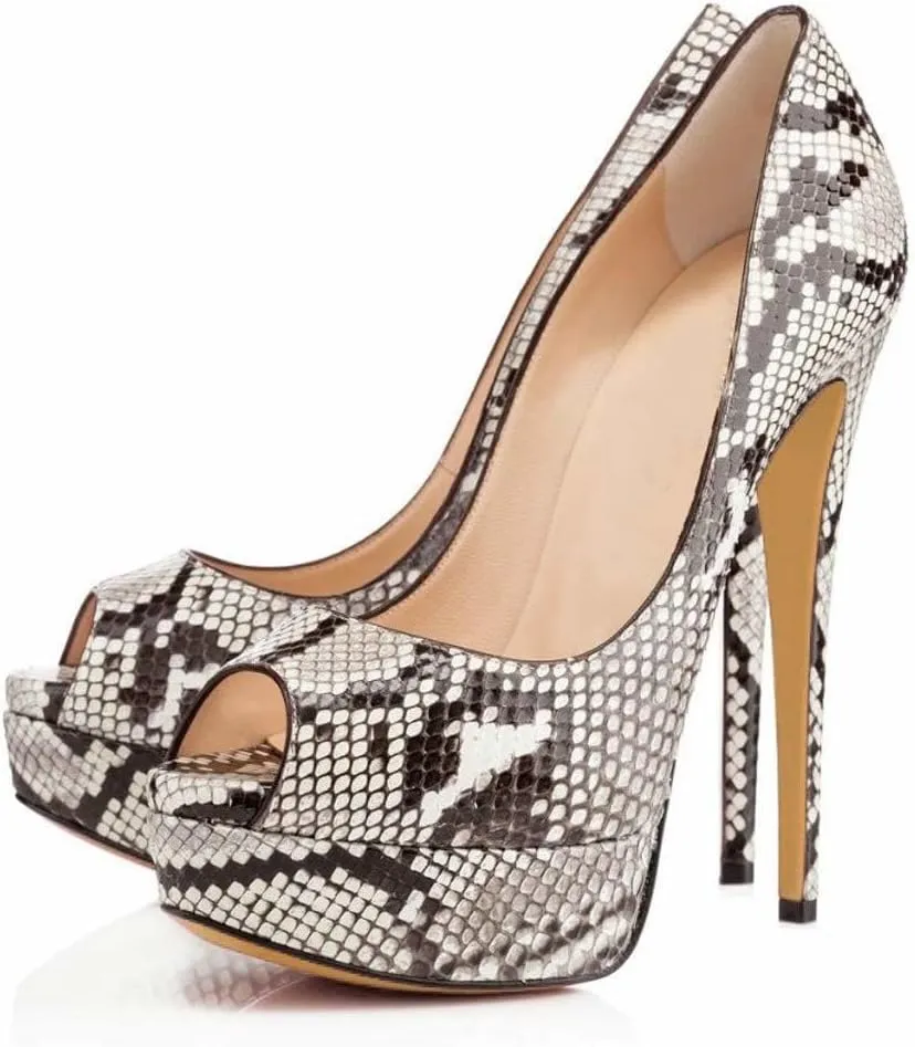 Mettesally Women's Peep Toe Platform Sandals Stiletto Heel Open Toe Pumps Party Dress Shoes