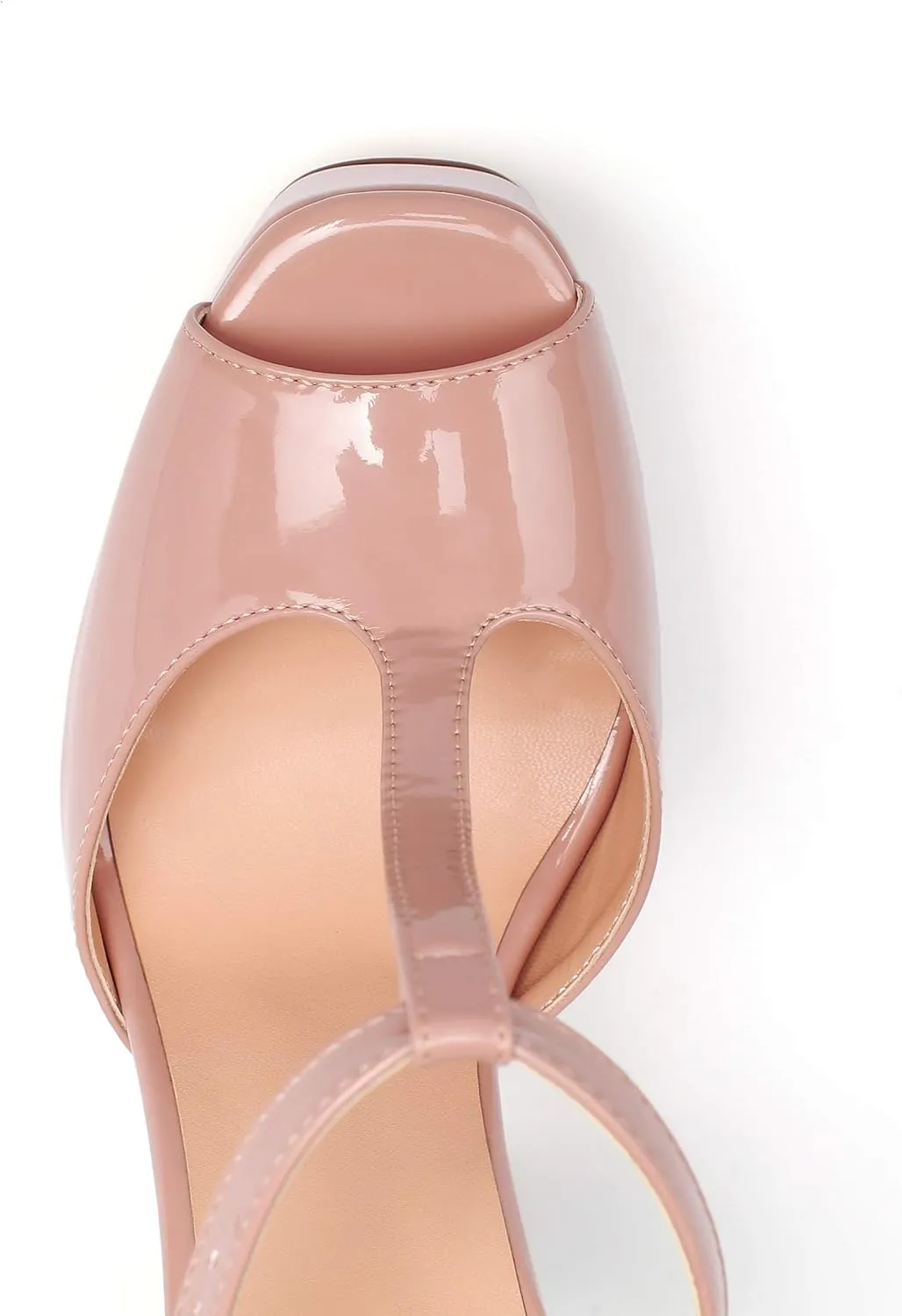 Mettesally Women's Platform Chunky High Heels T-strap Peep Toe Sandals Dress Fashion Office Shoes