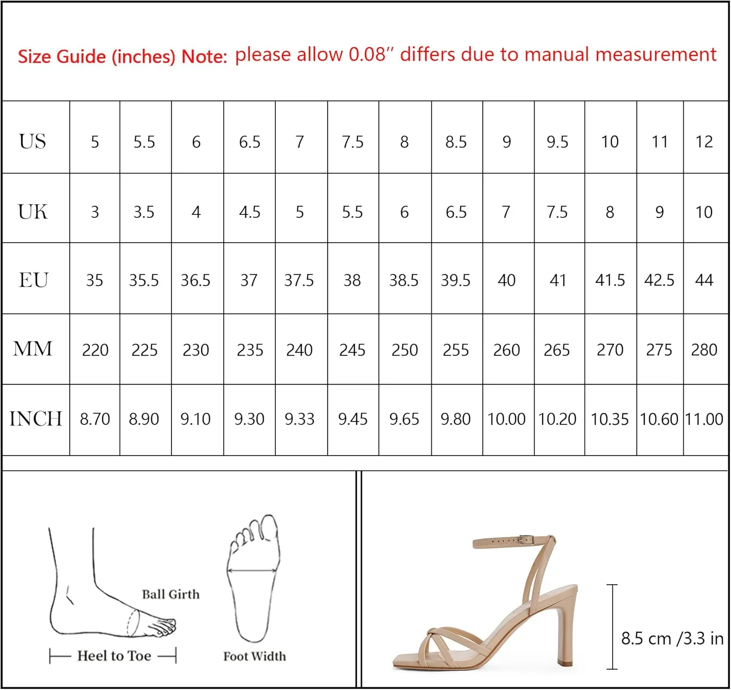 Modatope Strappy Heels for Women Square Open Toe Chunky High Heels Ankle Strap Heeled Sandals Comfort Dress Party Womens Sandals