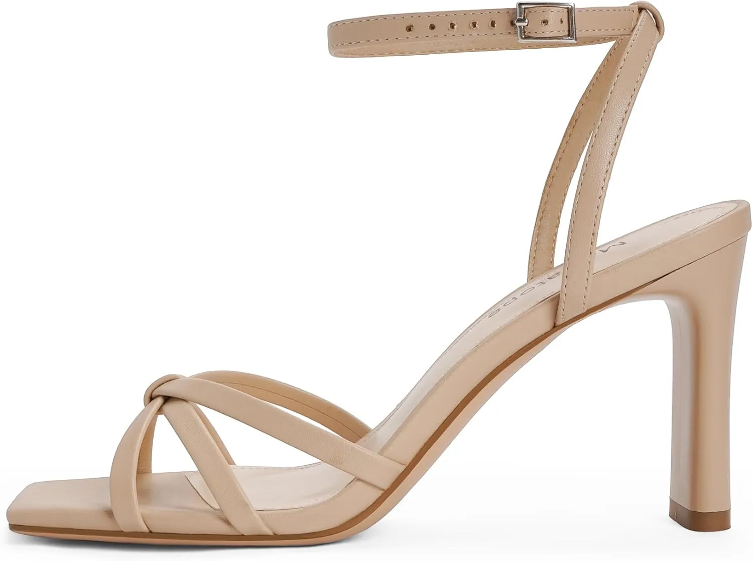Modatope Strappy Heels for Women Square Open Toe Chunky High Heels Ankle Strap Heeled Sandals Comfort Dress Party Womens Sandals