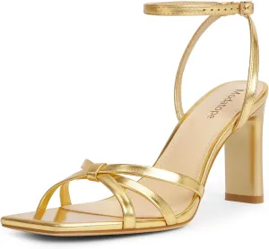 Modatope Womens Sandals Square Open Toe Chunky High Heels Strappy Ankle Strap Sandals Comfort Dress Party Shoes