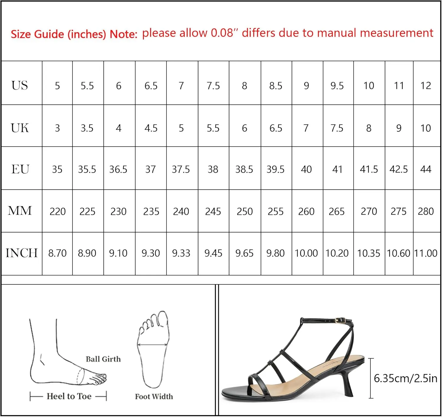Modatope Womens Strappy Heeled Sandals Open Round Toe T-Strap Kitten Heels for Women