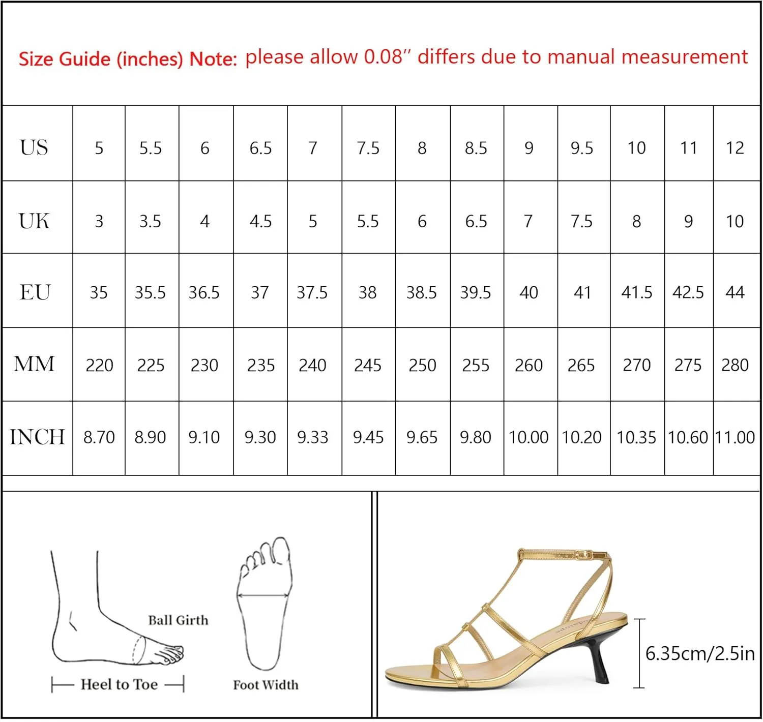 Modatope Womens Strappy Heeled Sandals Open Round Toe T-Strap Kitten Heels for Women