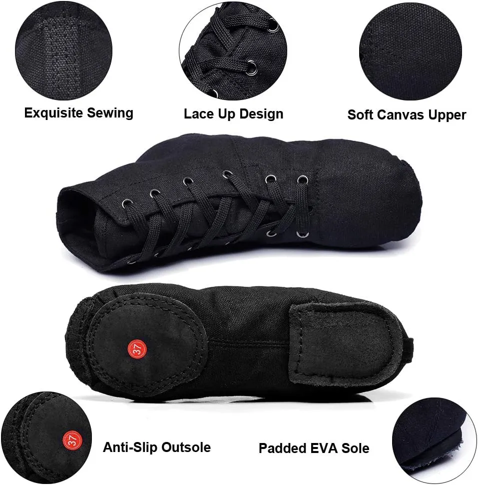 MSMAX Jazz Dance Shoes for Girls Lace-up Dancing Ballet Boots Sneakers for Boys