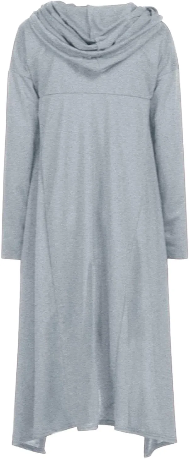 Muyise Womens Asymmetric Hem Long Sleeve Loose Casual Hoodies Sweatshirts Tunic Tops Cowl Neck High Low Cloak with Pockets
