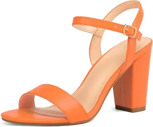 mysoft Women's Chunky Block Heels 3.3IN Open Toe Ankle Strap High Heeled Sandals Wedding Party Dress Pump Shoes