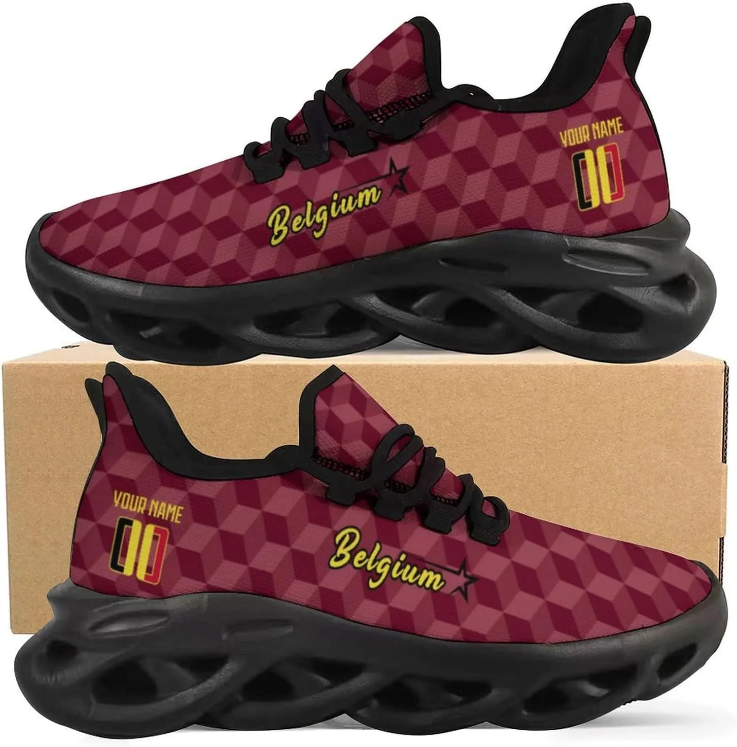 National Team Custom Men's Sneakers Soccer Personalized Breathable Fan Gift Name & Number Athletic Gym Slip-on Shoes