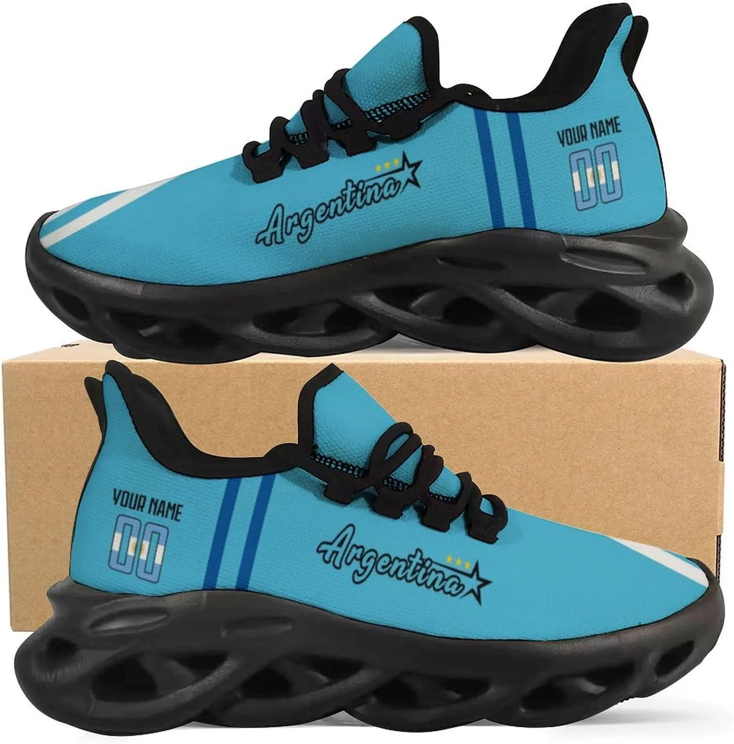 National Team Custom Men's Sneakers Soccer Personalized Breathable Fan Gift Name & Number Athletic Gym Slip-on Shoes