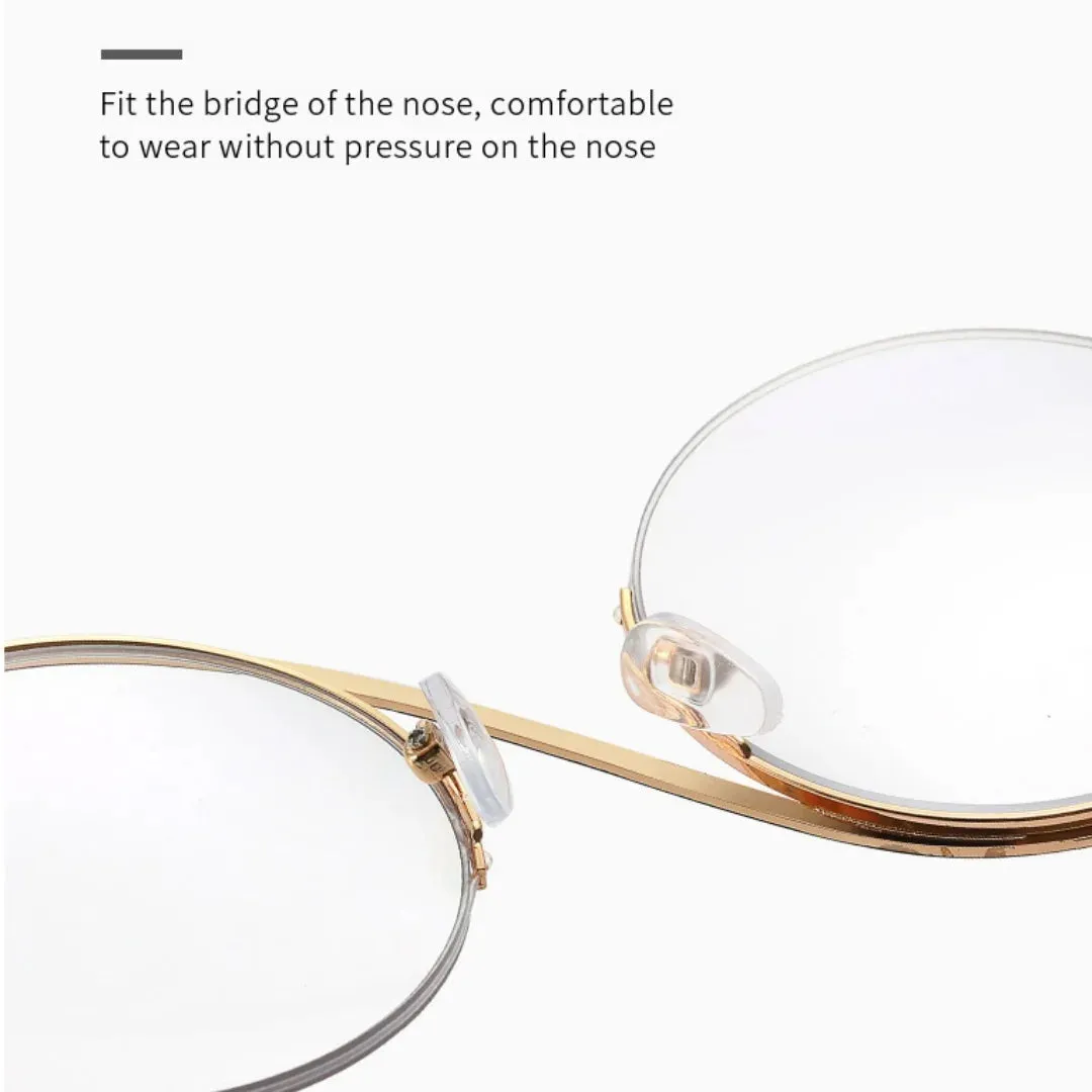 New Circular Shape Metal Half-Frame Optical Anti-Blue Glasses -Unique and Classy