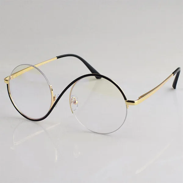 New Circular Shape Metal Half-Frame Optical Anti-Blue Glasses -Unique and Classy