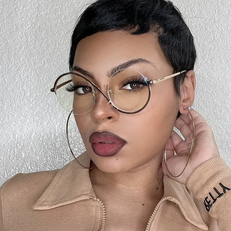 New Circular Shape Metal Half-Frame Optical Anti-Blue Glasses -Unique and Classy