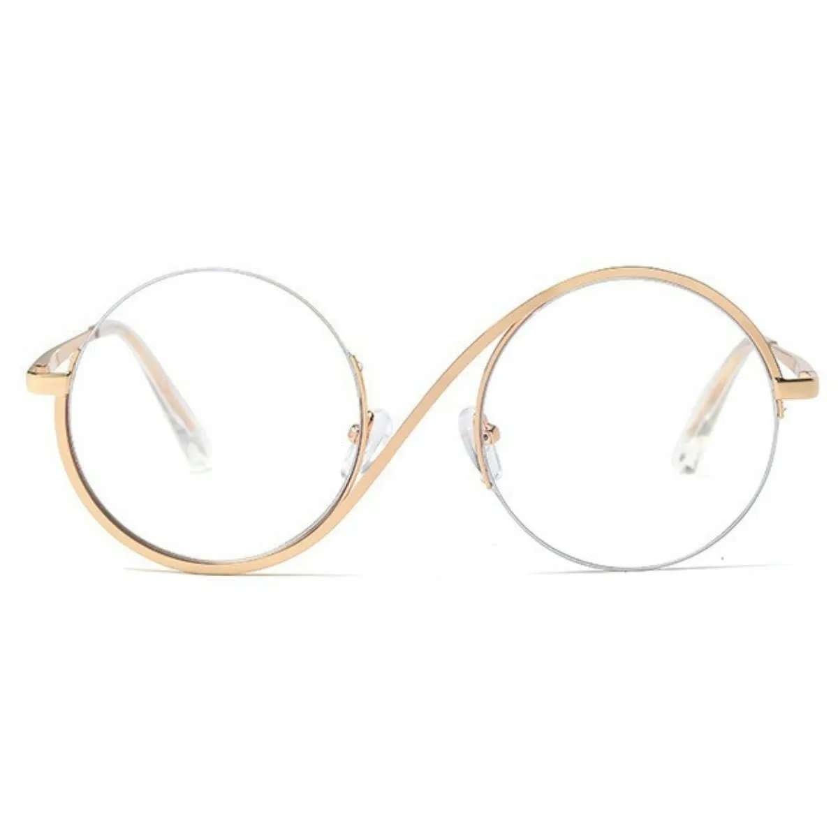 New Circular Shape Metal Half-Frame Optical Anti-Blue Glasses -Unique and Classy