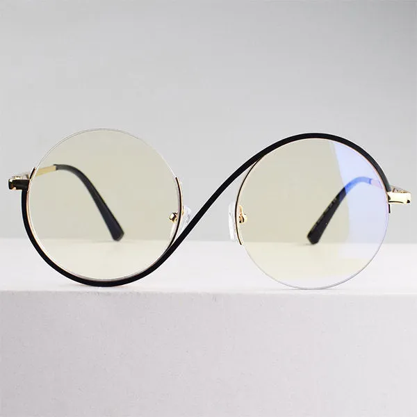 New Circular Shape Metal Half-Frame Optical Anti-Blue Glasses -Unique and Classy