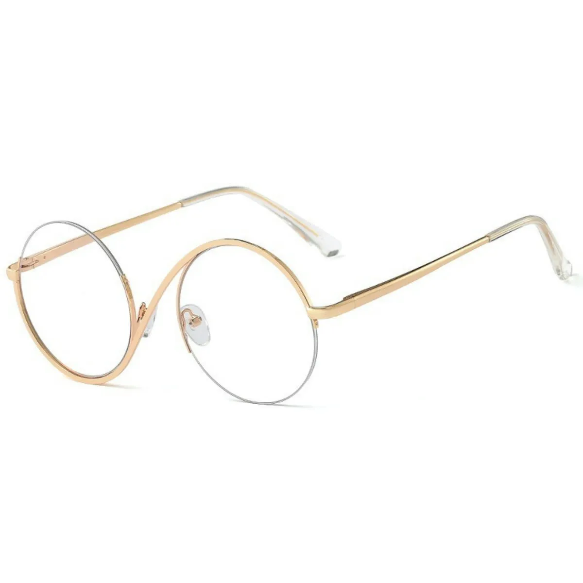 New Circular Shape Metal Half-Frame Optical Anti-Blue Glasses -Unique and Classy