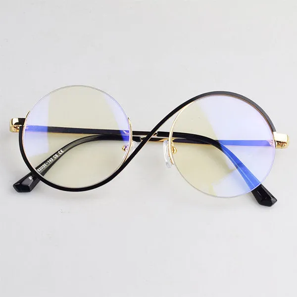 New Circular Shape Metal Half-Frame Optical Anti-Blue Glasses -Unique and Classy