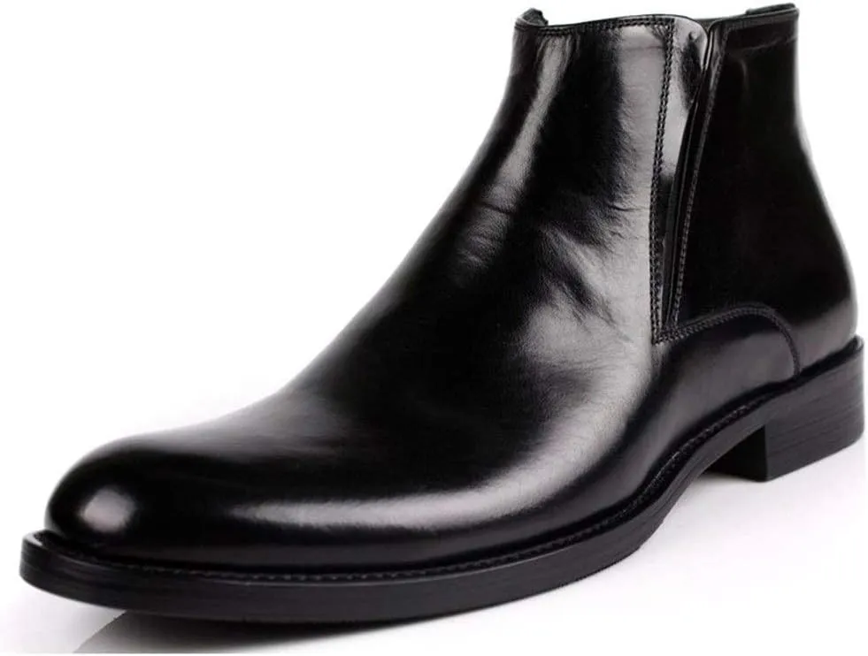 NEW For Men Ankle Boots Mens Zip Pointed High Top Boots Office For Club The First Layer Of Cowhide Genuine Pure Leather