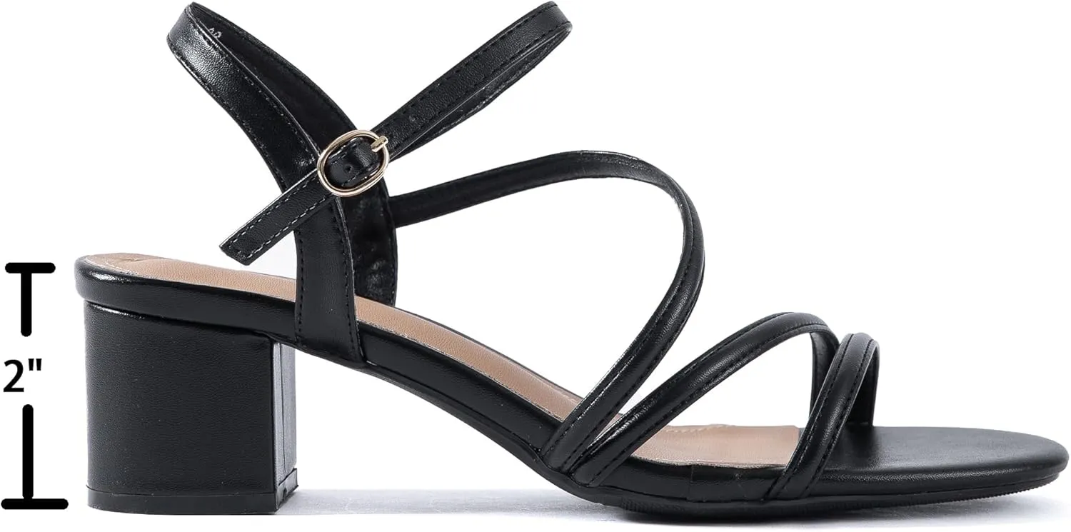 N.N.G Women Heels Sandals Ankle Strappy Roman Gladiator Festival Adjustable Chunky Boho Beach Goddess Vintage Italian Summer Casual Vacation Low Heel Chunky Block Leather Casual Square toe