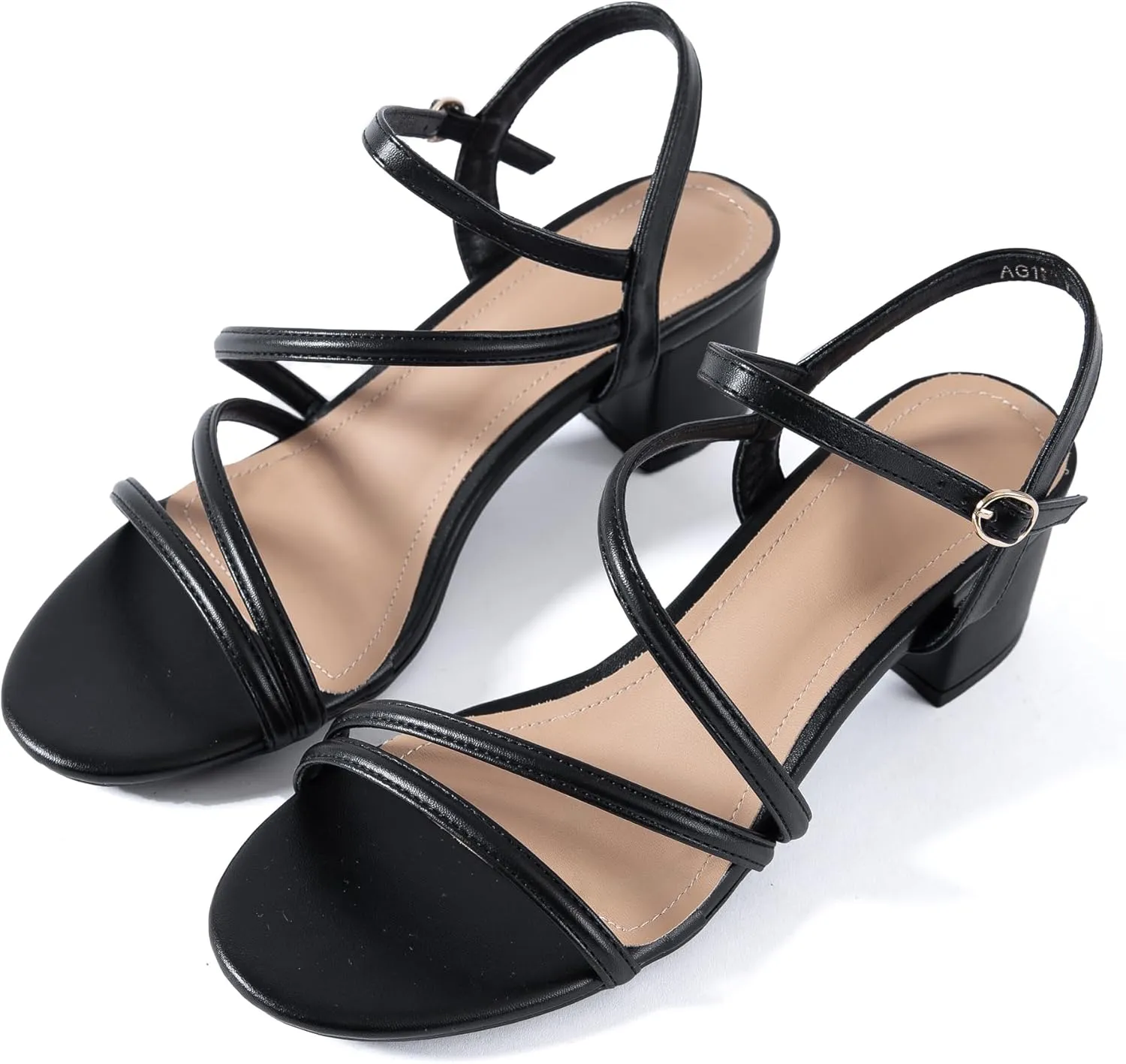 N.N.G Women Heels Sandals Ankle Strappy Roman Gladiator Festival Adjustable Chunky Boho Beach Goddess Vintage Italian Summer Casual Vacation Low Heel Chunky Block Leather Casual Square toe