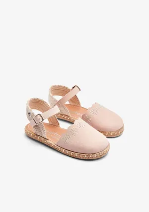 Nude pink micro buckle alpargatas