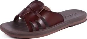 ONCAI Womens Sandals,Flat Dressy Square Toe Summer Beach Slides for Ladies Comfortable with Non-slip Rubber Soles Size US 6-11