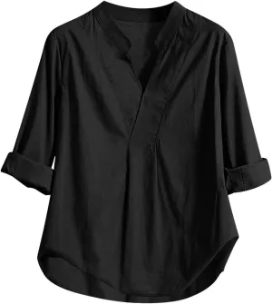 Oversized Shirts for Women Casual Slanted Button Vneck Short Sleeve Tshirt Thin Lightweight Breathable Summer Outfits