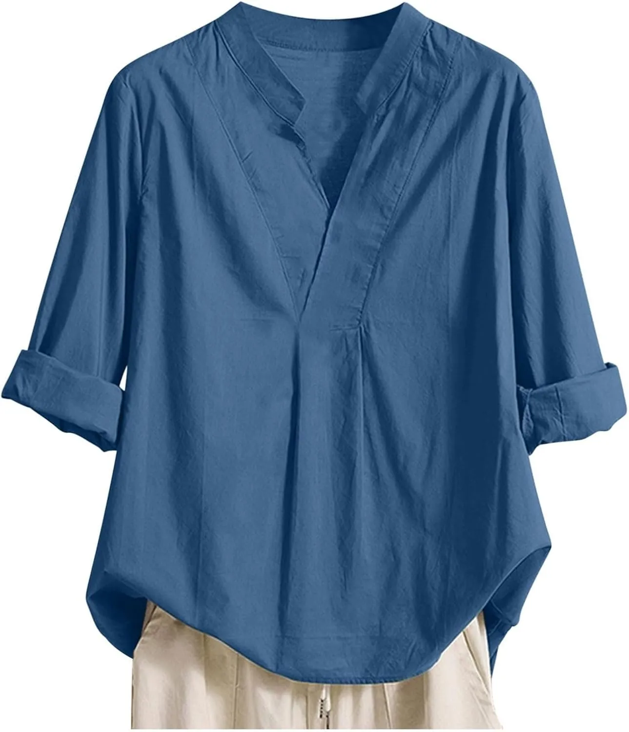 Oversized Shirts for Women Casual Slanted Button Vneck Short Sleeve Tshirt Thin Lightweight Breathable Summer Outfits