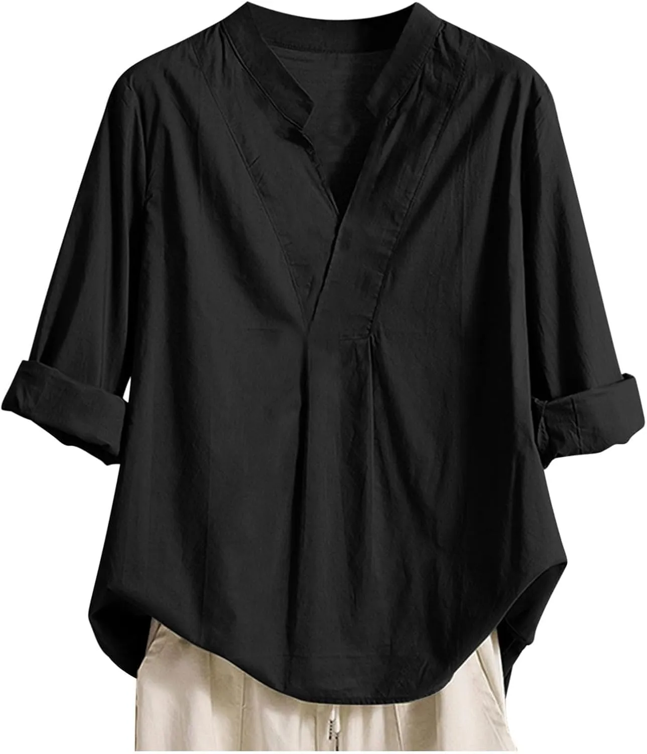 Oversized Shirts for Women Casual Slanted Button Vneck Short Sleeve Tshirt Thin Lightweight Breathable Summer Outfits