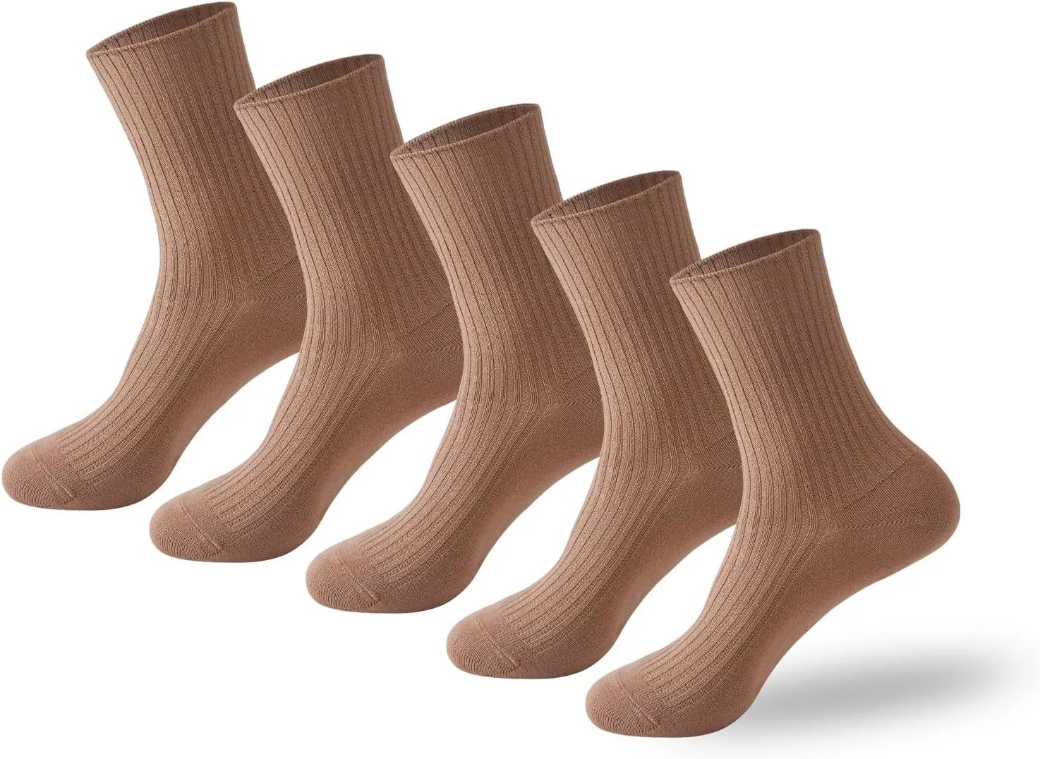 PADFOM Thin Cashmere Socks for Women, Super Soft Warm Cozy Winter Gift Crew Socks 5 Pairs Size 5-9
