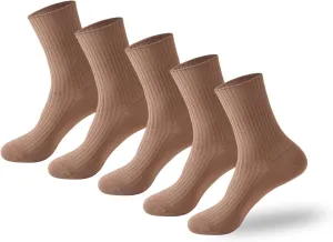 PADFOM Thin Cashmere Socks for Women, Super Soft Warm Cozy Winter Gift Crew Socks 5 Pairs Size 5-9