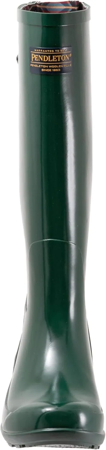 PENDLETON Women's Tall Rain Boots, Premium Rubber, Adjustable Buckle, Non-Slip Sole, 13.75" Shaft