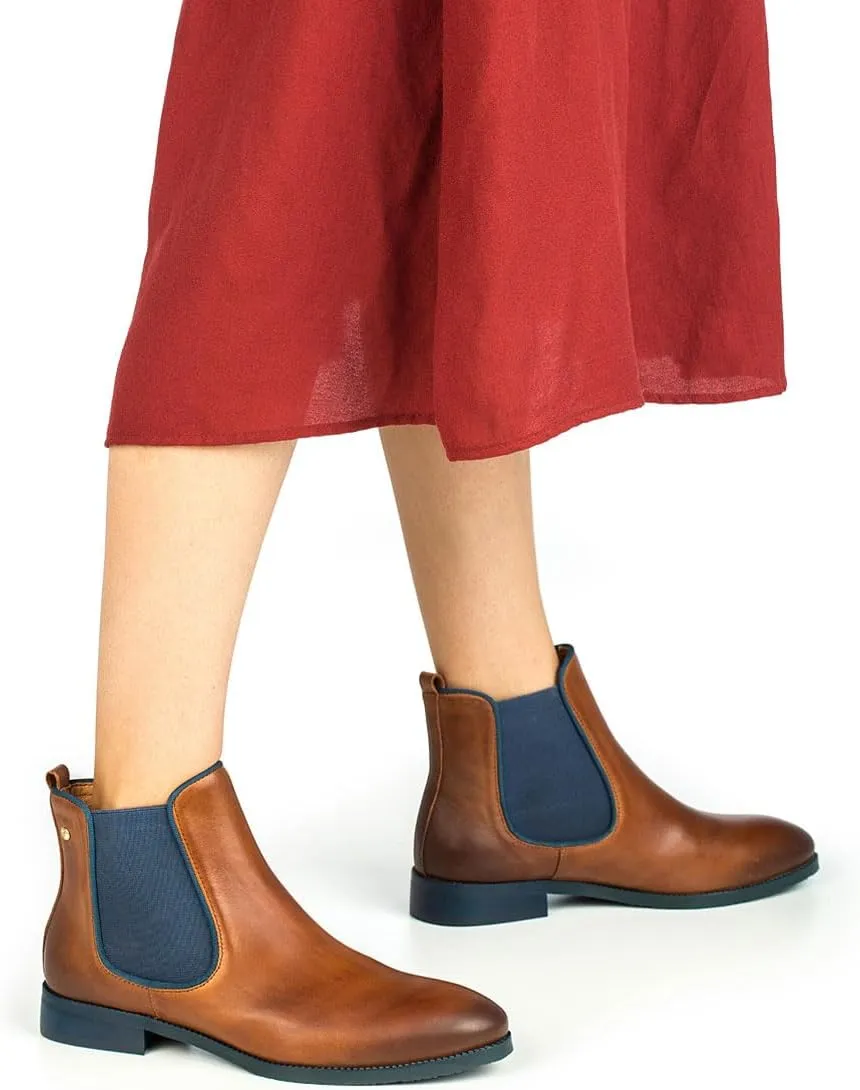 PIKOLINOS Flat Ankle Boots Leather Royal for Woman
