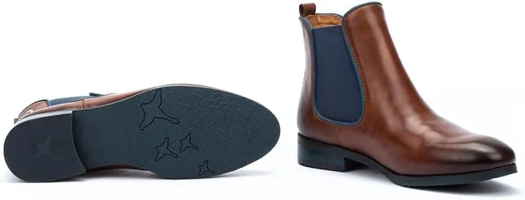 PIKOLINOS Flat Ankle Boots Leather Royal for Woman